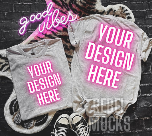 Ash Front and Back Edgy Flat Lay Mock UP